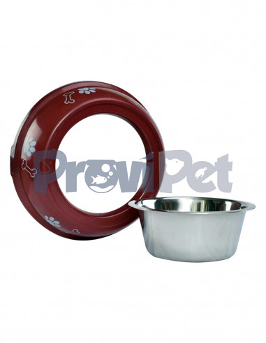 Plato De Acero Con Base Decorada