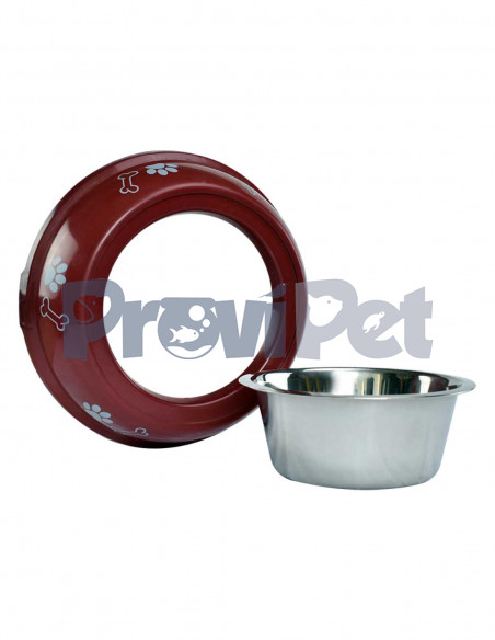 Plato De Acero Con Base Decorada