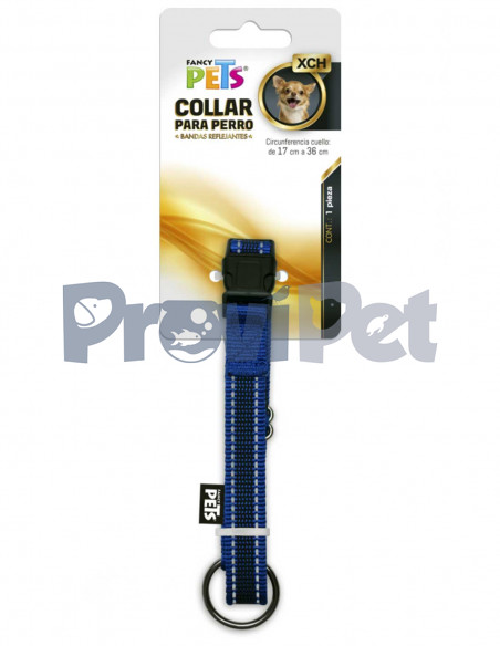 Collar Azul Con Bandas Reflejantes